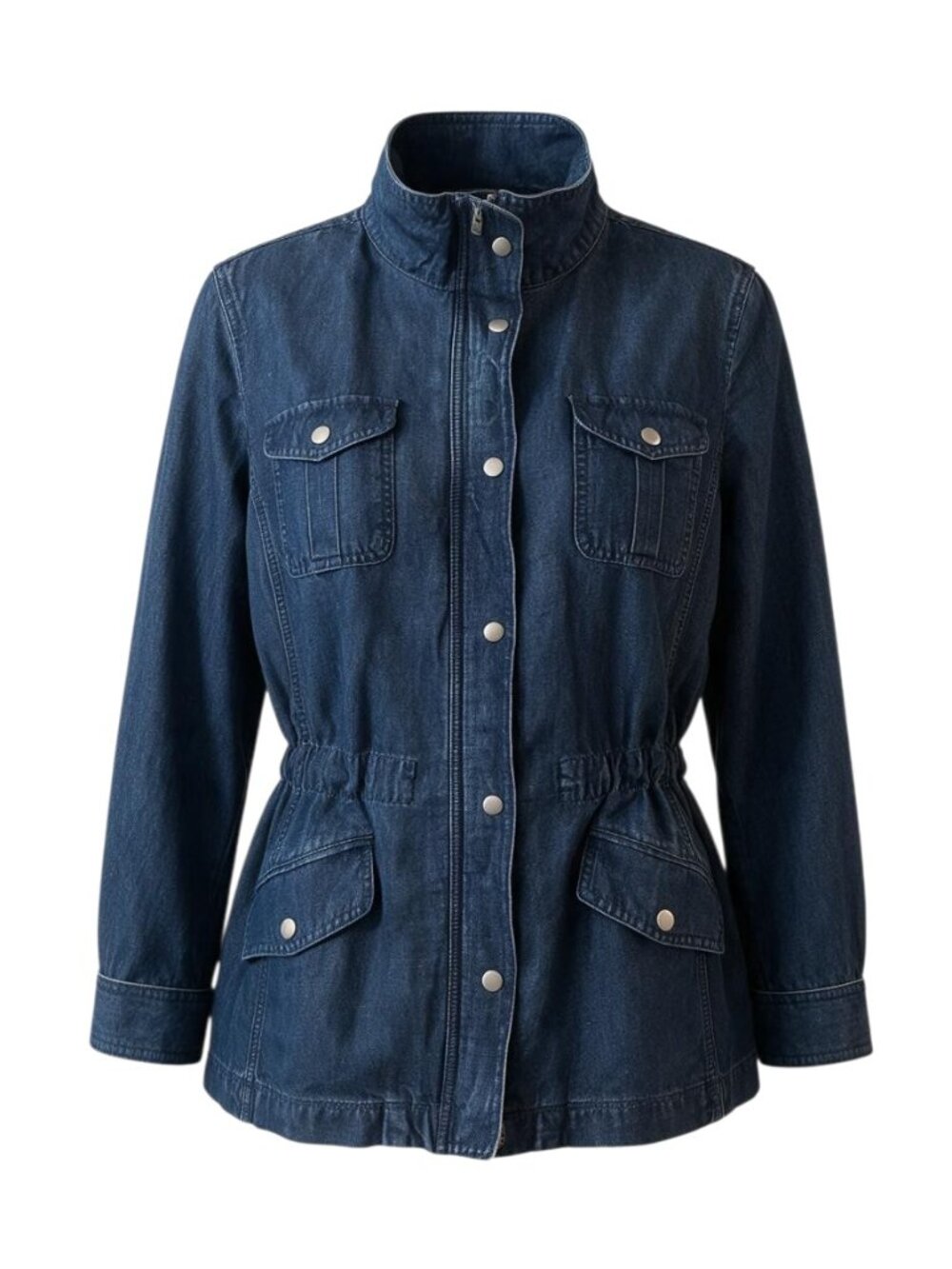 Talbots Chambray Utility Jacket in Denim Blue Women's XL